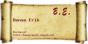 Bense Erik névjegykártya